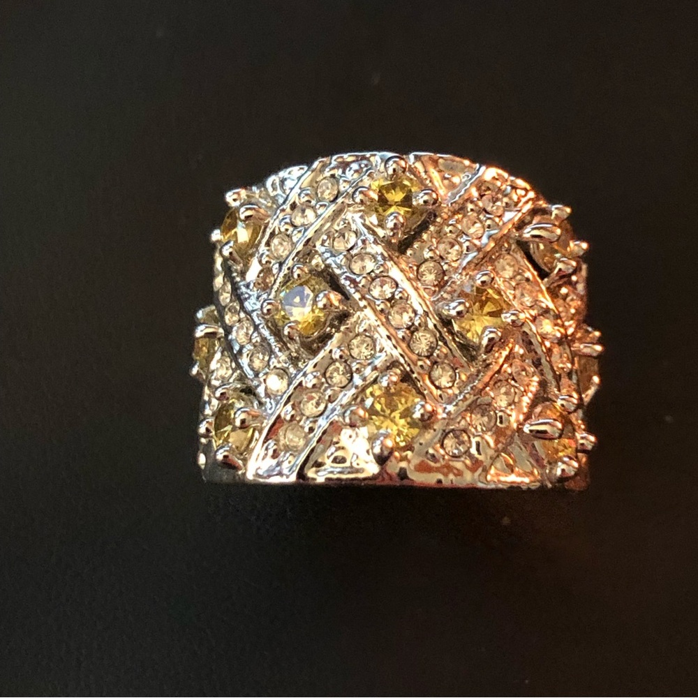 Silver Statement Ring With Chrystal’s - image 1